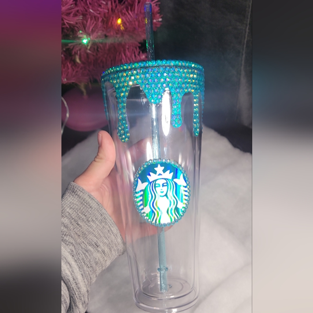 Drip Rhinestone Tumbler